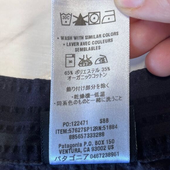 Patagonia | Organic Cotton Blue Plaid Casual Seersucker Shorts 38 - Picture 7 of 7